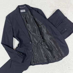 ザラマン【紳士のお洒落】ZARA MAN スーツ セットアップ テーラードジャケット コットン100% ネイビー 濃紺 46 M相当