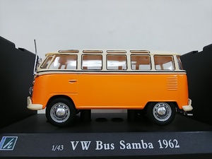 ■ HONGWELL/Cararamaホンウェル・カララマ 1/43 VW BUS SAMBA 1962 オレンジ×ベージュ フォルクスワーゲンバス・サンバ モデルミニカー