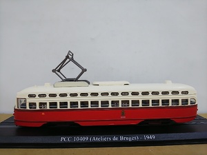 ■ ATLAS EDITIONSアトラスエディション 1/87 PCC 10409 (Atelier de Bruges) 1949 路面電車 ミニカー