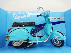 ■ アオシマ 1/12 完成品バイクシリーズ NewRayニューレイ製 VESPA P200E 1978 スカイブルー ベスパ スクーター