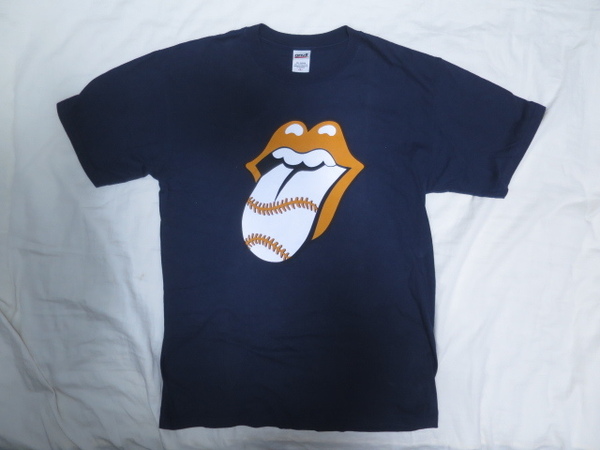 THE ROLLING STONES ローリングストーンズ 2005 A BIGGER BANG TOUR ビガーバン ツアー Tシャツ L ネイビー デトロイト