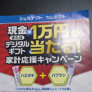 レシート懸賞応募●現金1万円又はデジタルギフト当たる!レシート１口分