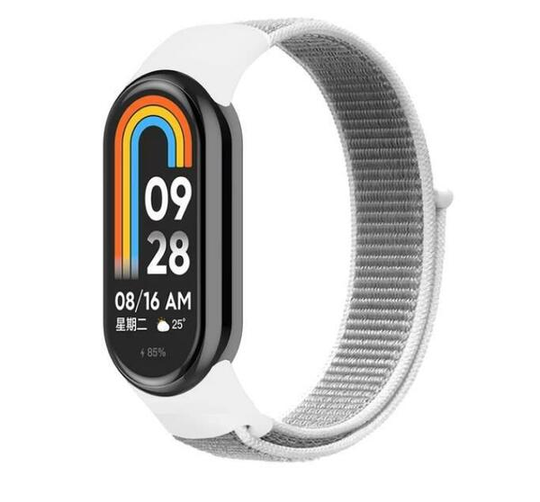 Xiaomi Smart Band 8 替えベルト ホワイト バンド ナイロン ループ ストラップ スポーツバンド スポーツ ベルト 交換ベルト シャオミ band8