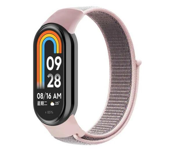 Xiaomi Smart Band 8 替えベルト ピンク バンド ナイロン ループ ストラップ スポーツバンド スポーツ ベルト 交換ベルト シャオミ band8