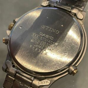 動作確認未実施 現状品 CASIO カシオ STING SPORTY VERSION STN-410W 白文字盤 ゴールド デジアナ メンズ クォーツ QUARTZ QZ 腕時計の画像2