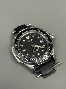 香20) SEIKO セイコー SCUBA ダイバー 7N35-600A クォーツ メンズ 夜光文字盤 黒文字盤 日本製 レトロ 希少品 動作確認未実施 トップのみ