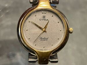 CYMA シーマ スイス名門ブランド クオーツM411紳士腕時計 定価118000円 シルバー 動作確認未実施 現状品