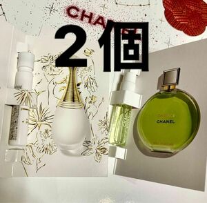 【2個セット】シャネル ディオール 香水サンプル チャンス オーフレッシュ & ジャドール パルファンドー 新品未使用