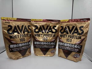 A0924 未開封品 健康食品 ザバス ホエイ プロテイン 100 980g×3袋 リッチショコラ味 SAVAS WHEY PROTEIN 100 賞味期限2025年5月