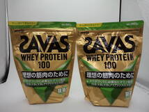 A0927 未開封品 健康食品 ザバス ホエイ プロテイン 100 980g×2袋 抹茶風味 SAVAS WHEY PROTEIN 100 賞味期限 2025年3月_画像1