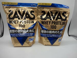 B0186 未開封品 健康食品 ザバス ホエイプロテイン 100 980g×2袋 バニラ味 SAVAS WHEY PROTEIN 100 賞味期限2025年2月