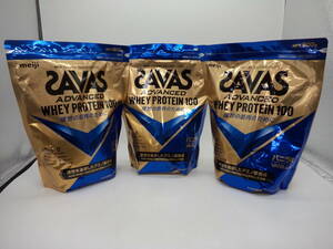 B0222 未開封品 健康食品 ザバス アドバンスト ホエイプロテイン 900g×3袋 バニラ風味 SAVAS ADVANCED WHEY PLOTEIN 100