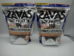 B0223 未開封品 健康食品 ザバス ソイプロテイン 100 900g×2袋 ミルクティー風味 SAVAS SOY PROTEIN 100 賞味期限2025年3月