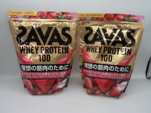 B0242 未開封品 健康食品 ザバス ホヘイ プロテイン 980g×2袋 ストロベリー味 SAVAS WHEY PROTEIN 100 賞味期限2025年8月