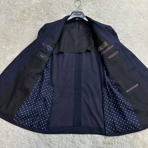 希少XLサイズ！ ポールスミス Paul Smith スーツ セットアップ ロロピアーナ ネイビー 紺色 水玉模様 super130's サマーウール 高級感◎の画像3