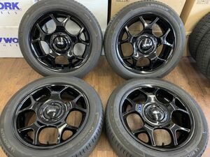 §MINI 純正 16X6.5J+48 100-4H ミシュラン 195/55R16(195/55-16)BMW認証 ランフラット付 R55 R56 R57 R59 等グロスブラック仕上！