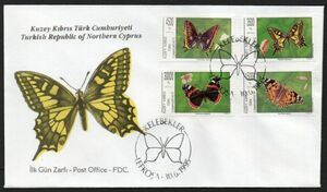 FDC J178 Turkey .kip Roth insect butterfly 4V. pasting 1995 year issue First Day Cover 