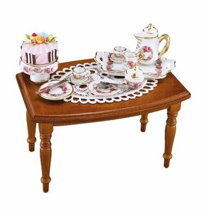  miniature roita- porcelain coffee time table Be da-ma year RP1850-0 doll house for 