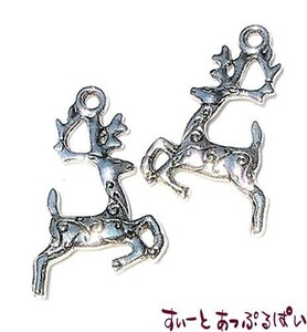  click post possible miniature ornament silver. reindeer 2 piece set CLD214 doll house for 