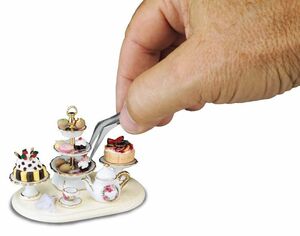  miniature roita- porcelain worldwide limitation 1200 piece miniature tablet tea time RP1815-2 doll house for 
