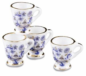  miniature roita- porcelain chocolate mug 4 piece set blue oni on RP1808-5 doll house for 