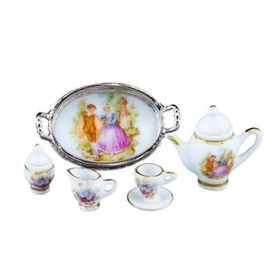  miniature roita- porcelain tea set ba lock me tart Ray RP1362-6 doll house for 