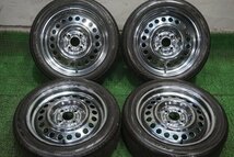 カスタムスチールホイール　軽四　軽トラ　5.5J　OFF+40　165/55R15　マッドスター　ホワイトリボン_画像3