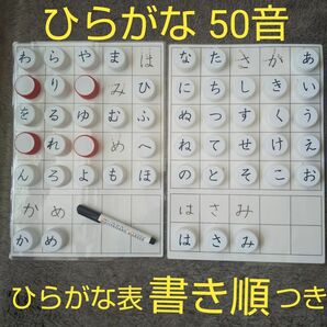 ⑧ひらがな表 あいうえお表 ペットボトルキャップ ひらがな50音 モンテッソーリ