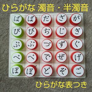 ③ひらがな表 あいうえお表 ペットボトルキャップ 濁音・半濁音 モンテッソーリ