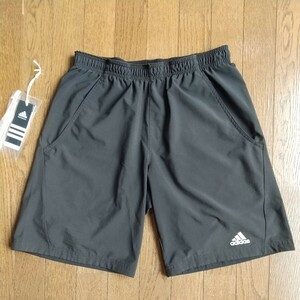 送料無料 難有 アディダス テニス ハーフパンツ ブラック Lサイズ　/　即決 adidas climalite ショートパンツ テニスウェア