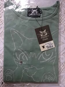 ●未使用　猫のダヤン　半袖Tシャツ　涙キラリなストレッチTシャツ　モーヴグリーン　Ｍサイズ