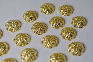 ビーズクラブ 座金 ビーズキャップ 丸花 ゴールド 12mm 50個 金 天然石 パーツ ピアス ネックレス ブレスレット ハンドメイドパーツ