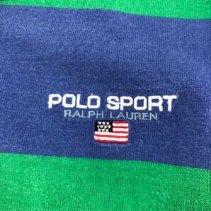□POLO SPORT RALPH LAUREN ラガーシャツ XL 緑×青 ポロスポーツ ラルフローレン メンズ 複数落札同梱OK B240417-5の画像5