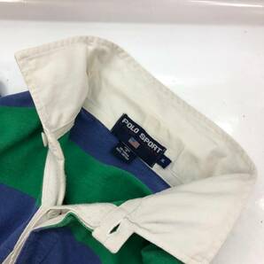 □POLO SPORT RALPH LAUREN ラガーシャツ XL 緑×青 ポロスポーツ ラルフローレン メンズ 複数落札同梱OK B240417-5の画像4