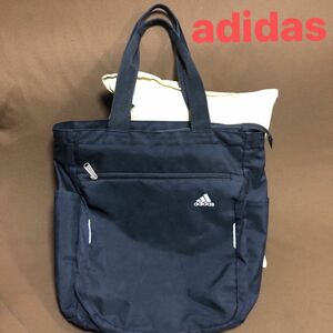 adidas アディダス　トートバッグ　A4収納 ブラック