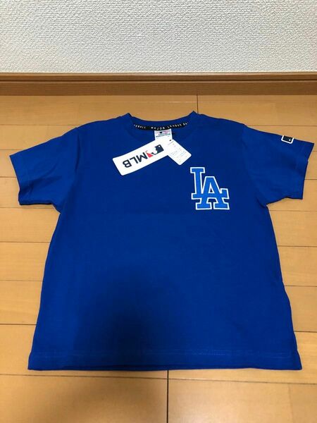 新品のロサンゼルス ドジャースの半袖Tシャツ サイズ160、大谷翔平 メジャー 応援グッズ、ブルー、LA、大リーグ