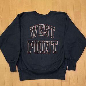 黒 チャンピオン リバースウィーブ WEST POINT ビンテージ 90s スウェット Champion