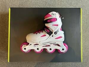 新品！未使用品！NEWモデルジュニアインラインスケート「ROLLERBLADE FURY COMBO White/pink 23.0㎝-26.0㎝」サイズ調整OK！