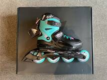 新品！未使用品！NEWモデルジュニアインラインスケート「ROLLERBLADE FURY Black/Sea Green 18.5㎝-21.0㎝」サイズ調整OK！_画像5