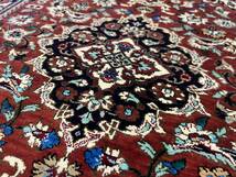 ★☆　Handknotted Persian Carpet ペルシャ絨毯 77×59cm 玄関マットサイズ GHOM used　☆★_画像3