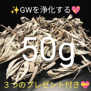 ★限定特選品★無農薬カリフォルニア産【箱配送５０g 高品質ホワイトセージ】☆