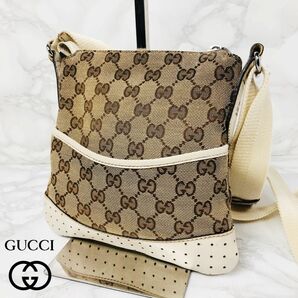 009 GUCCI グッチ ショルダーバッグ 斜め掛け GGキャンバス