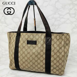 008 GUCCI グッチ GGスプリーム トートバッグ ハンドバッグ 肩掛け PVC