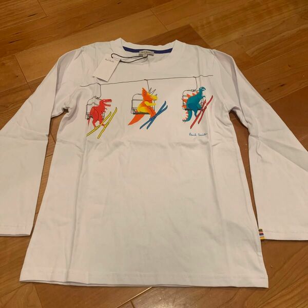 ポールスミス　PaulSmith ジュニア　Tシャツ 長袖　ロンT 白　ロングスリーブ　ホワイト　恐竜