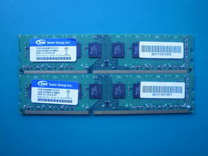 ★動作確認済み　Team DDR3-1333 2R×8 計8G PC3-10600U 中古メモリー デスクトップ用　即決　送料無料】 計8GB　た