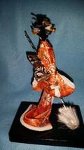 日本人形：和服 着物生地 舞踊 全高約12cm 置物 昭和 貴重 当時物 TAE/オクパナ _画像2