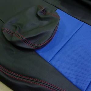 スバル レヴォーグ 高級合皮 シートカバー VM系 ブラック+青+赤ステッチ 新品未使用 年式:2014年6月~2017年6月の画像5
