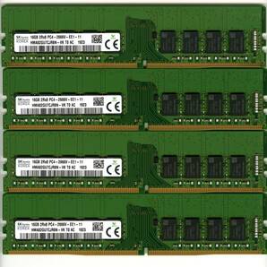 【ECC UDIMM】DDR4-2666、16GBの4枚セットで64GB、中古　SKhynix　 ECC Unbuffered　　Z2 G4で動作確認済み　1923-3