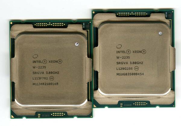 Intel　Xeon　W-2235　SRGVA　 中古2個セット 　　　　　0148,0454