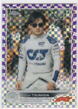 角田裕毅 YUKI TSUNODA (ALPHATAURI) 2022 TOPPS CHROME FORMULA 1 F1 PURPLE CHECKERFLAG REFRACTOR (#/199)_画像1